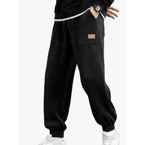 Mens Corduroy Joggers Drawstring Waist with Pockets size XL - Picture 1 of 6